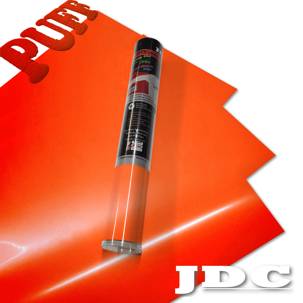 JDC (16) Neon Orange / 3- 12" x 20" Sheets HTV Craft Packs HTV | Craft Packs | 3D Puff Wholesale Craft Sign Vinyl Monroe GA 30656