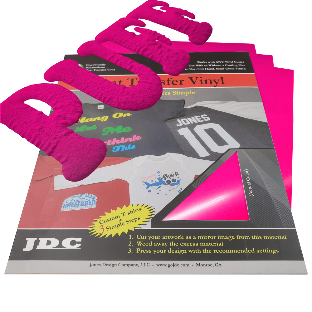 JDC (17) Neon Pink / 3- 10" x 12" Sheets HTV Craft Packs HTV | Craft Packs | 3D Puff Wholesale Craft Sign Vinyl Monroe GA 30656