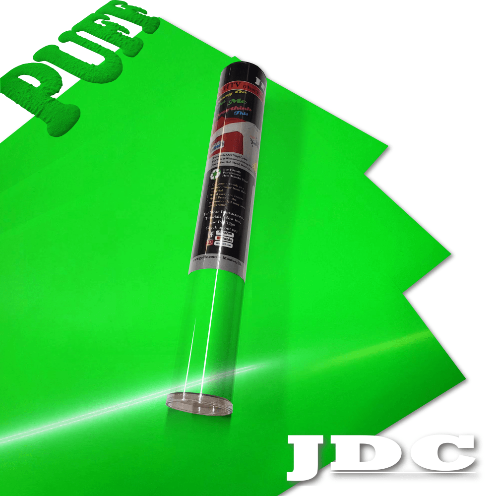JDC (18) Neon Green / 3- 12" x 20" Sheets HTV Craft Packs HTV | Craft Packs | 3D Puff Wholesale Craft Sign Vinyl Monroe GA 30656
