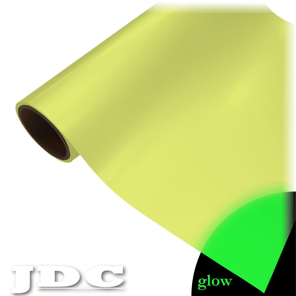 JDC 20" / (02) Glow Yellow Heat Transfer Vinyl HTV | Glow in the Dark Wholesale Craft Sign Vinyl Monroe GA 30656