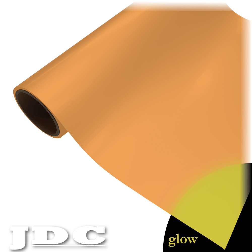 JDC 20" / (03) Glow Orange Heat Transfer Vinyl HTV | Glow in the Dark Wholesale Craft Sign Vinyl Monroe GA 30656