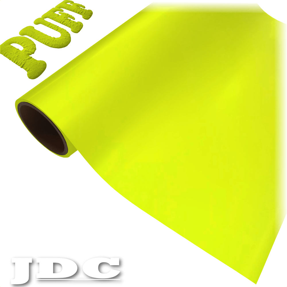 JDC 20" / (15) Neon Yellow Heat Transfer Vinyl HTV | 3D Puff Wholesale Craft Sign Vinyl Monroe GA 30656