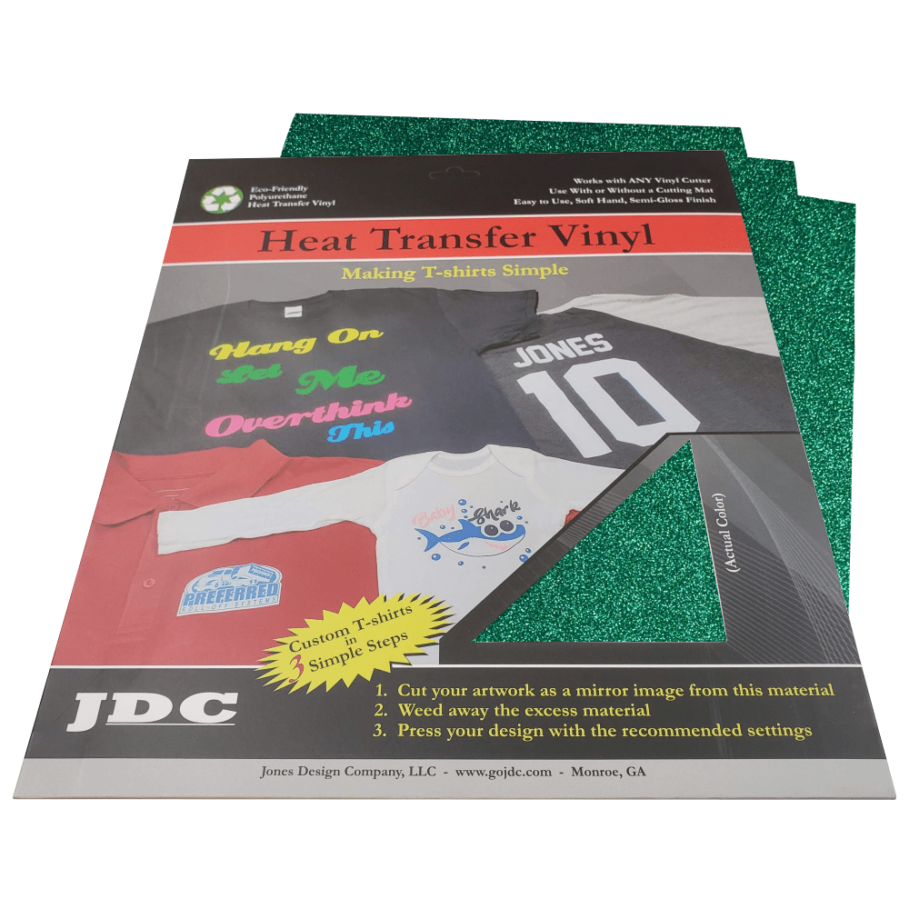 JDC (24) Emerald / 3- 10" x 12" Sheets HTV Craft Packs HTV | Craft Packs | Glitter Wholesale Craft Sign Vinyl Monroe GA 30656