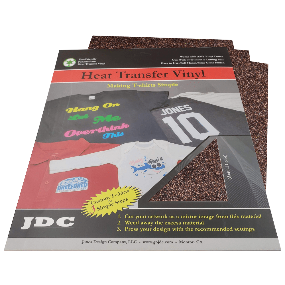 JDC (25) Brown / 3- 10" x 12" Sheets HTV Craft Packs HTV | Craft Packs | Glitter Wholesale Craft Sign Vinyl Monroe GA 30656