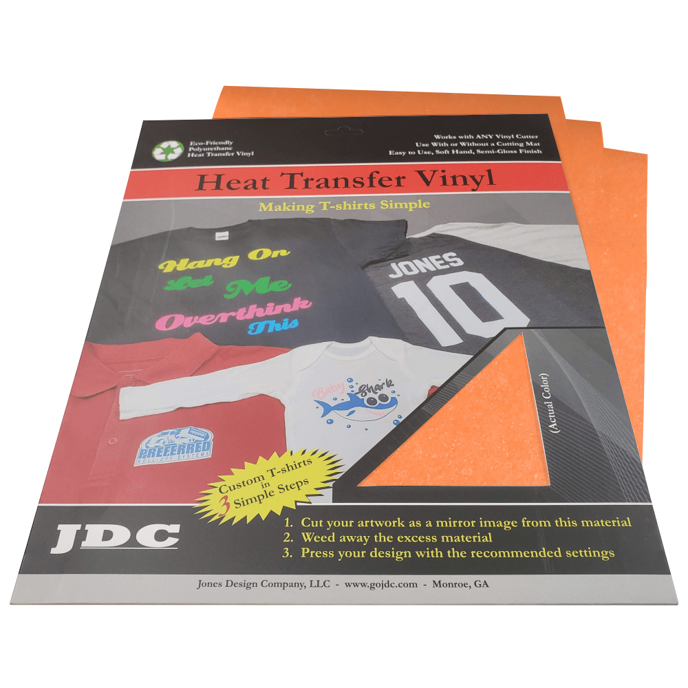JDC (83) Neon Orange / 3- 10" x 12" Sheets HTV Craft Packs HTV | Craft Packs | Glitter Wholesale Craft Sign Vinyl Monroe GA 30656