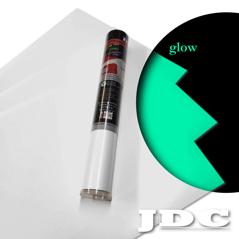 JDC, LLC (01) Glow White / 3- 12" x 20" Sheets HTV Craft Packs HTV | Craft Packs | Glow in the Dark Wholesale Craft Sign Vinyl Monroe GA 30656