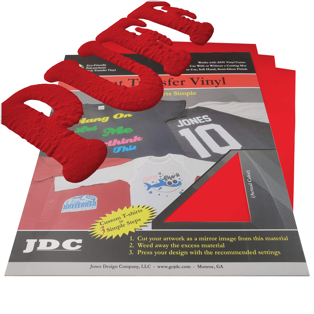 JDC, LLC (03) Red / 3- 10" x 12" Sheets HTV Craft Packs HTV | Craft Packs | 3D Puff Wholesale Craft Sign Vinyl Monroe GA 30656