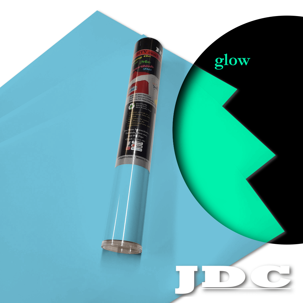JDC, LLC (06) Glow Blue / 3- 12" x 20" Sheets HTV Craft Packs HTV | Craft Packs | Glow in the Dark Wholesale Craft Sign Vinyl Monroe GA 30656